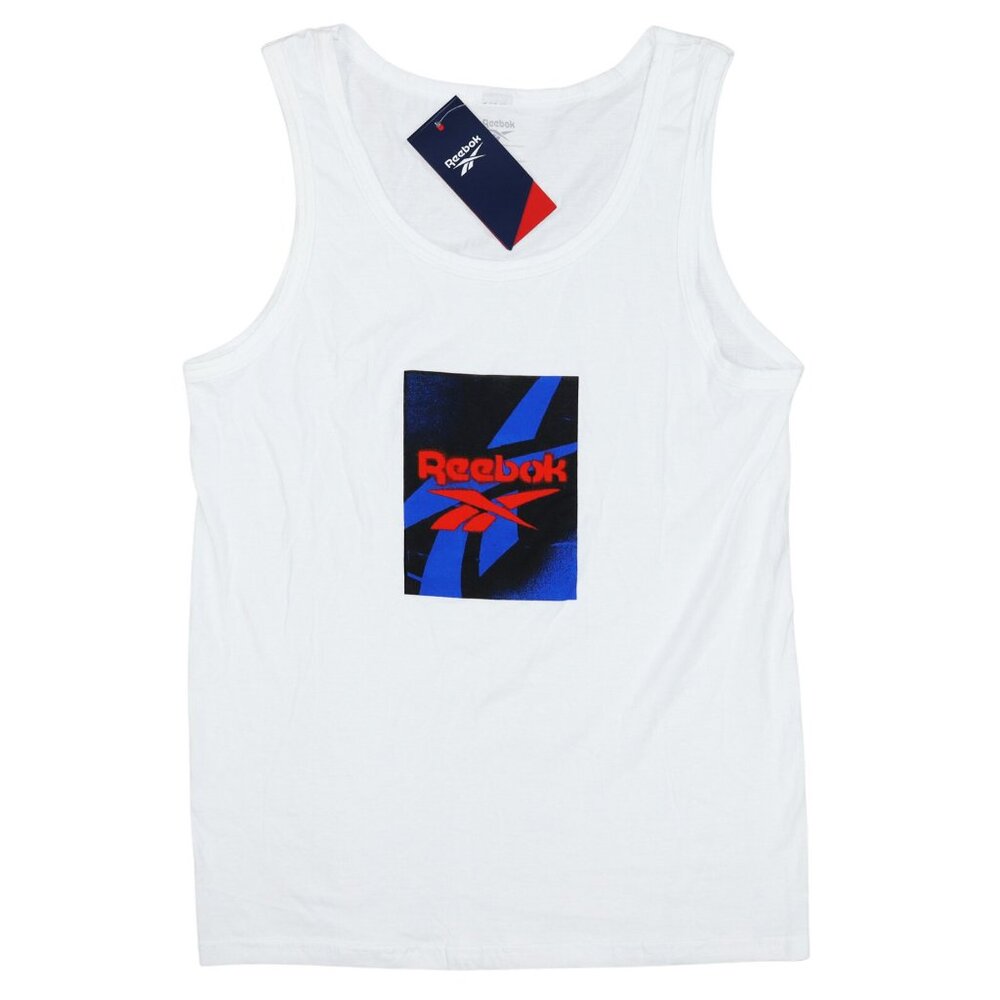 Reebok Graphic Print Multi-Sport Athletic Men's Tank Top NWT White